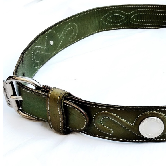 Vintage Fendi Fendissime Green Leather Belt- Small main image 5